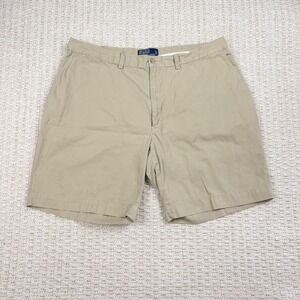 Polo Ralph Lauren Shorts Mens 40 Beige Chino Flat Front Summer Casual Cotton